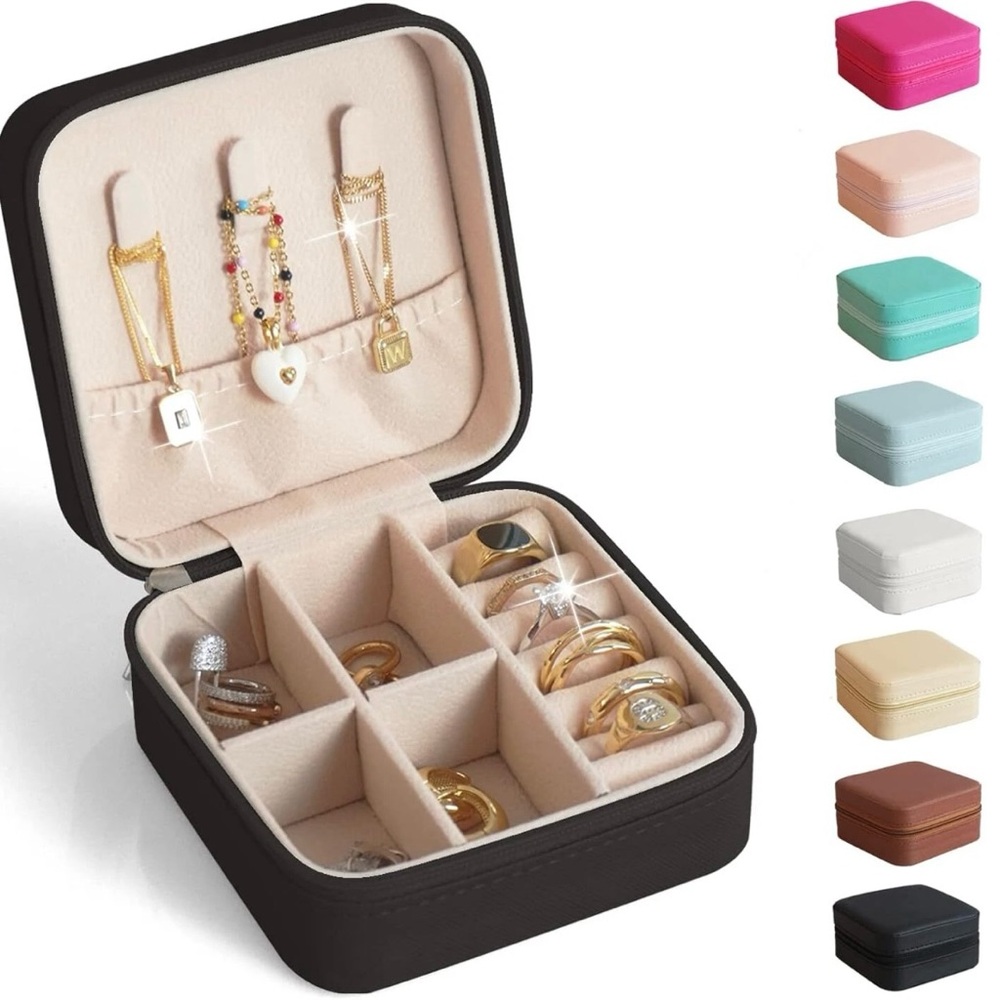 Elegant Jewelry Organizer Box - Black With Cream Interior